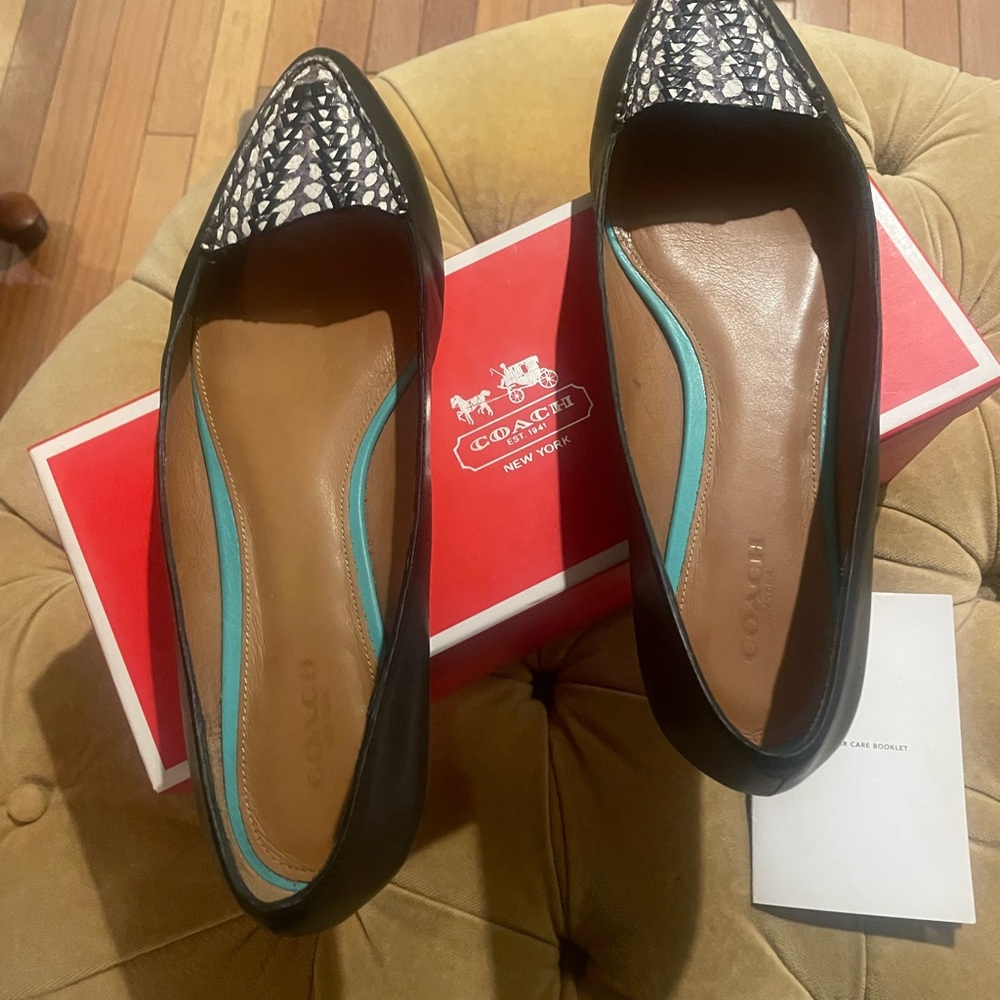 Coach Black and White Patterned Women's Loafers